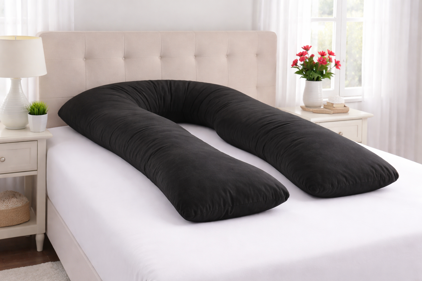 U-Shaped 9FT Body Pillow Case Cover โ Maternity & Pregnancy, 21 Colours, Zip Closure - TheComfortshop.co.uk