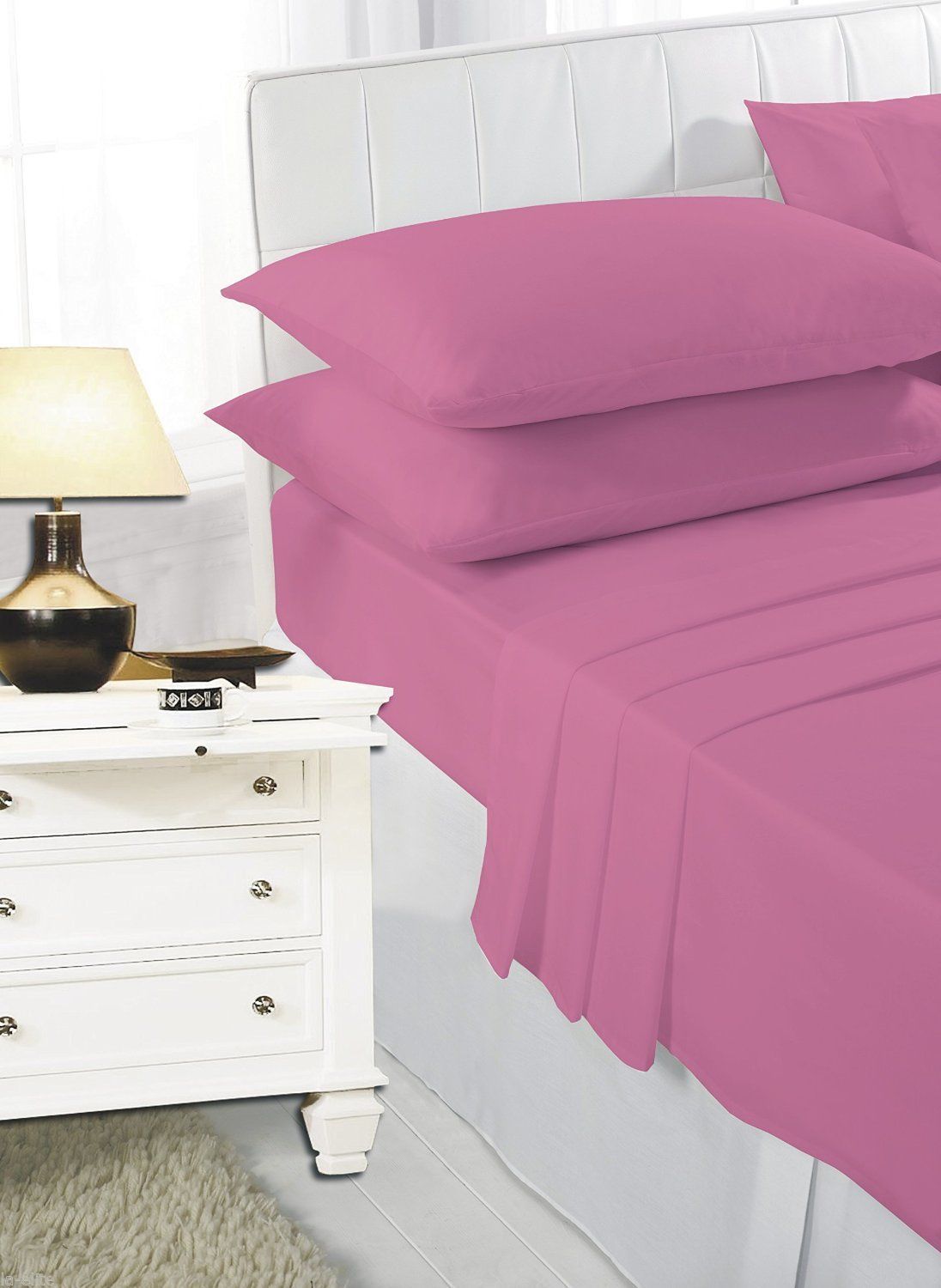 Fitted Plain Dyed Elasticated Polycotton Percale Bed Sheet - TheComfortshop.co.uk