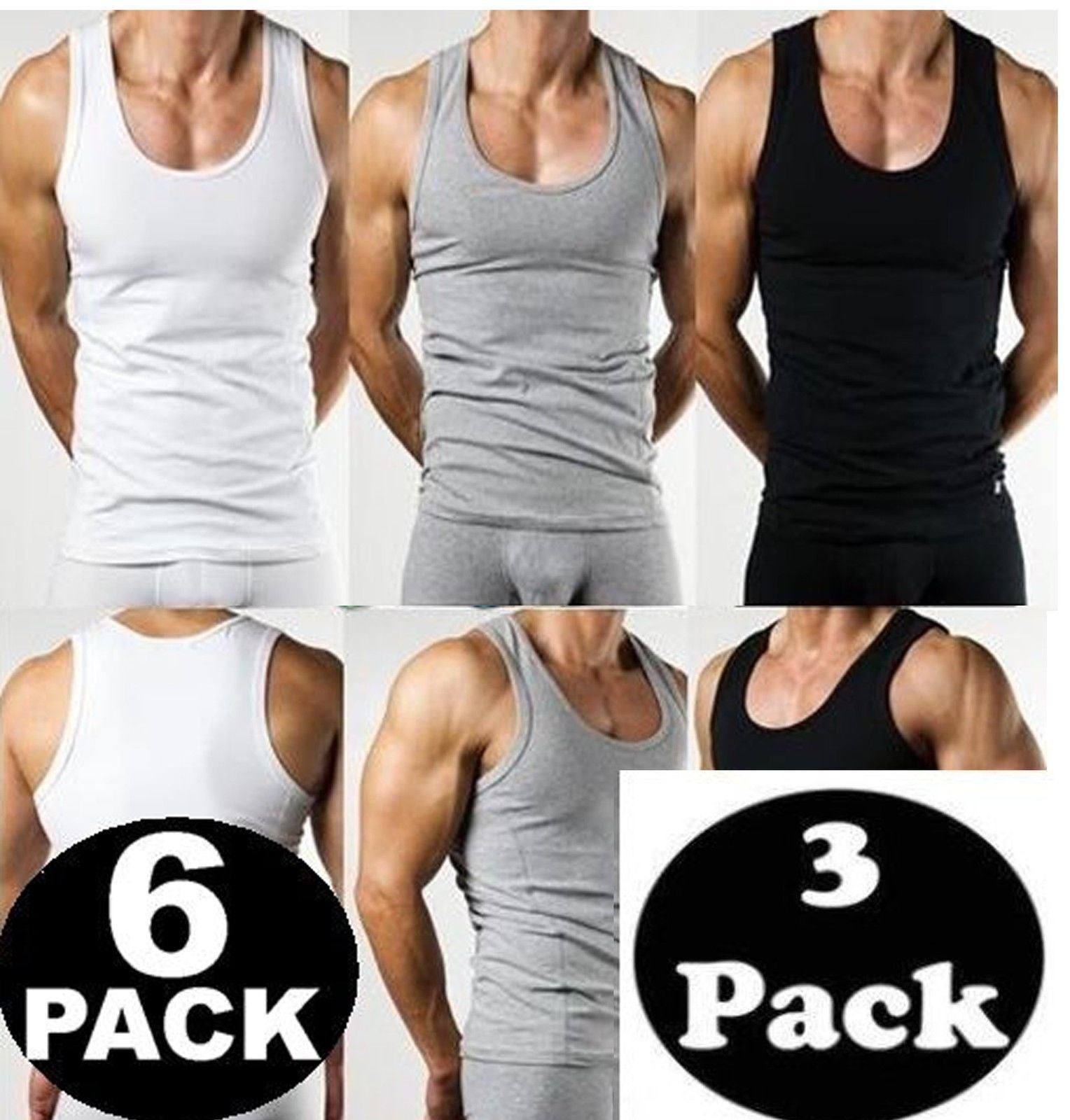 MENS VEST PLAIN 100% COTTON T SHIRT SLEEVELESS TANK TOP - TheComfortshop.co.uk