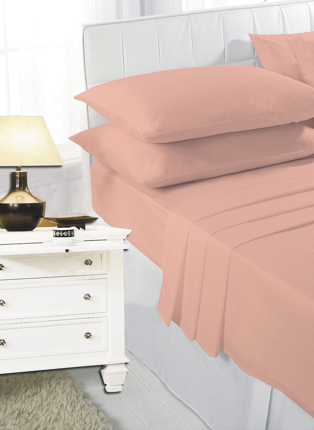 Fitted Plain Dyed Elasticated Polycotton Percale Bed Sheet - TheComfortshop.co.uk