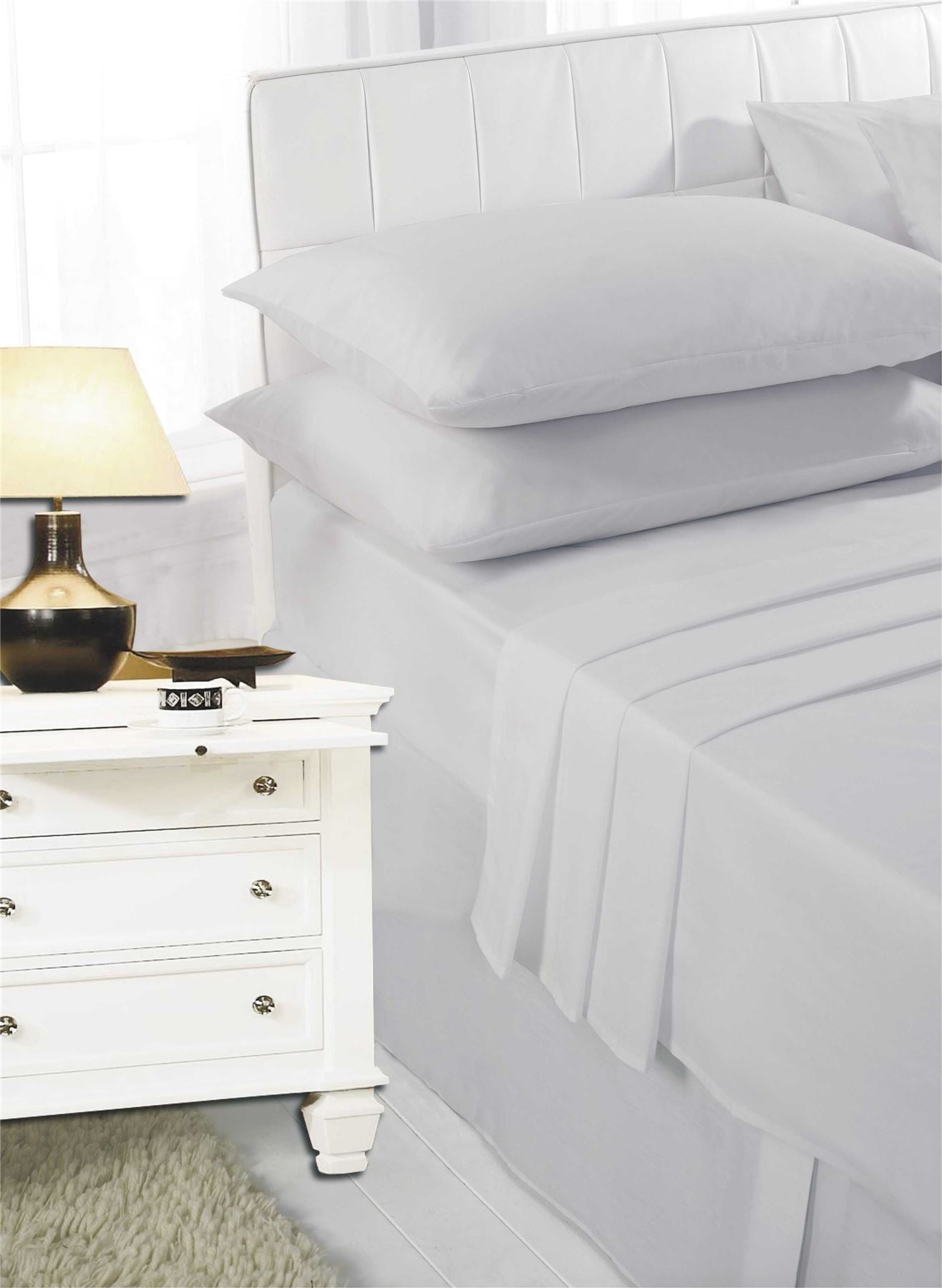 Fitted Plain Dyed Elasticated Polycotton Percale Bed Sheet - TheComfortshop.co.uk