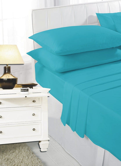Fitted Plain Dyed Elasticated Polycotton Percale Bed Sheet - TheComfortshop.co.uk