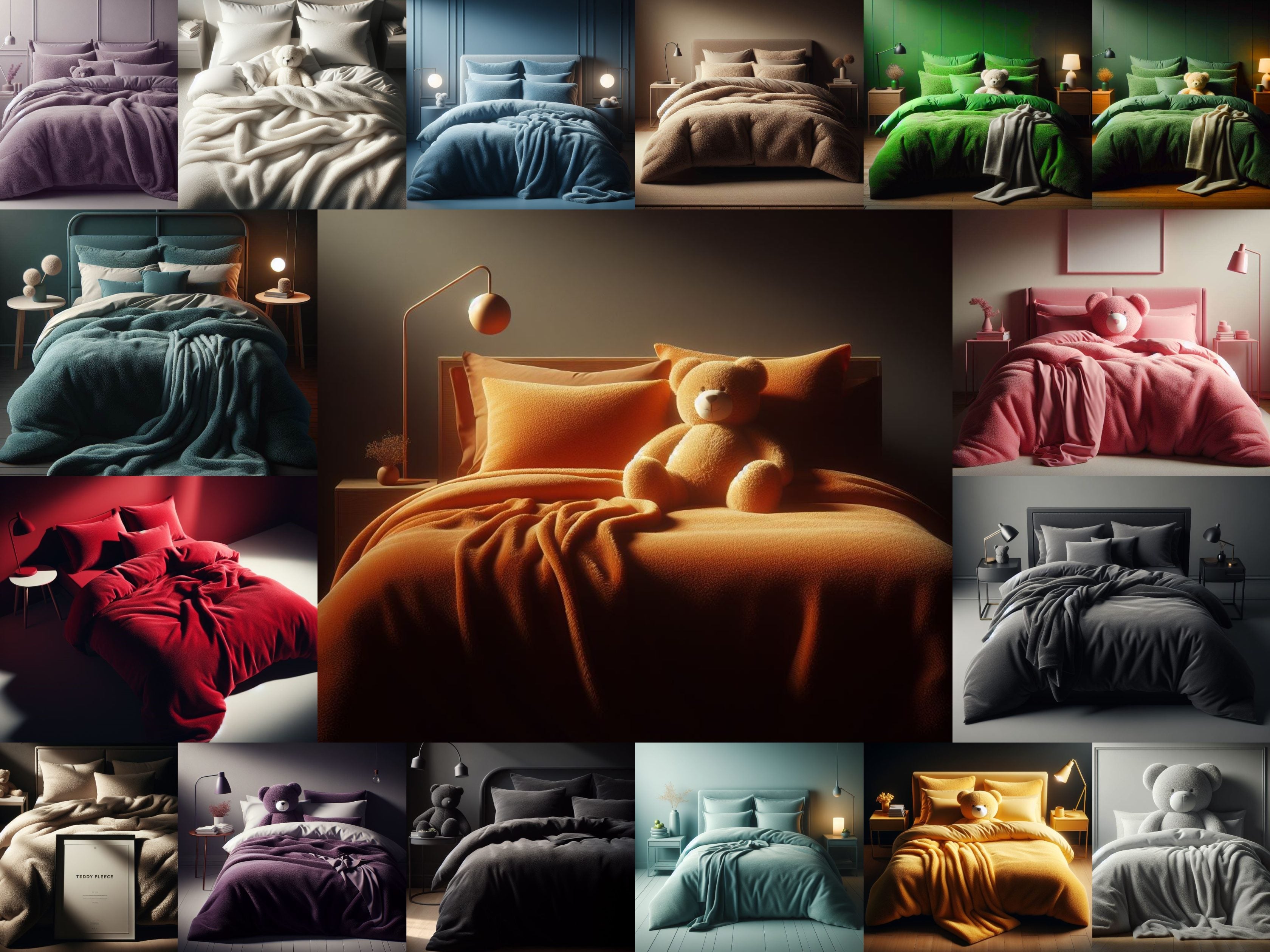 Teddy Bear Fleece Duvet Cover Bedding Set with Pillowcases - TheComfortshop.co.uk