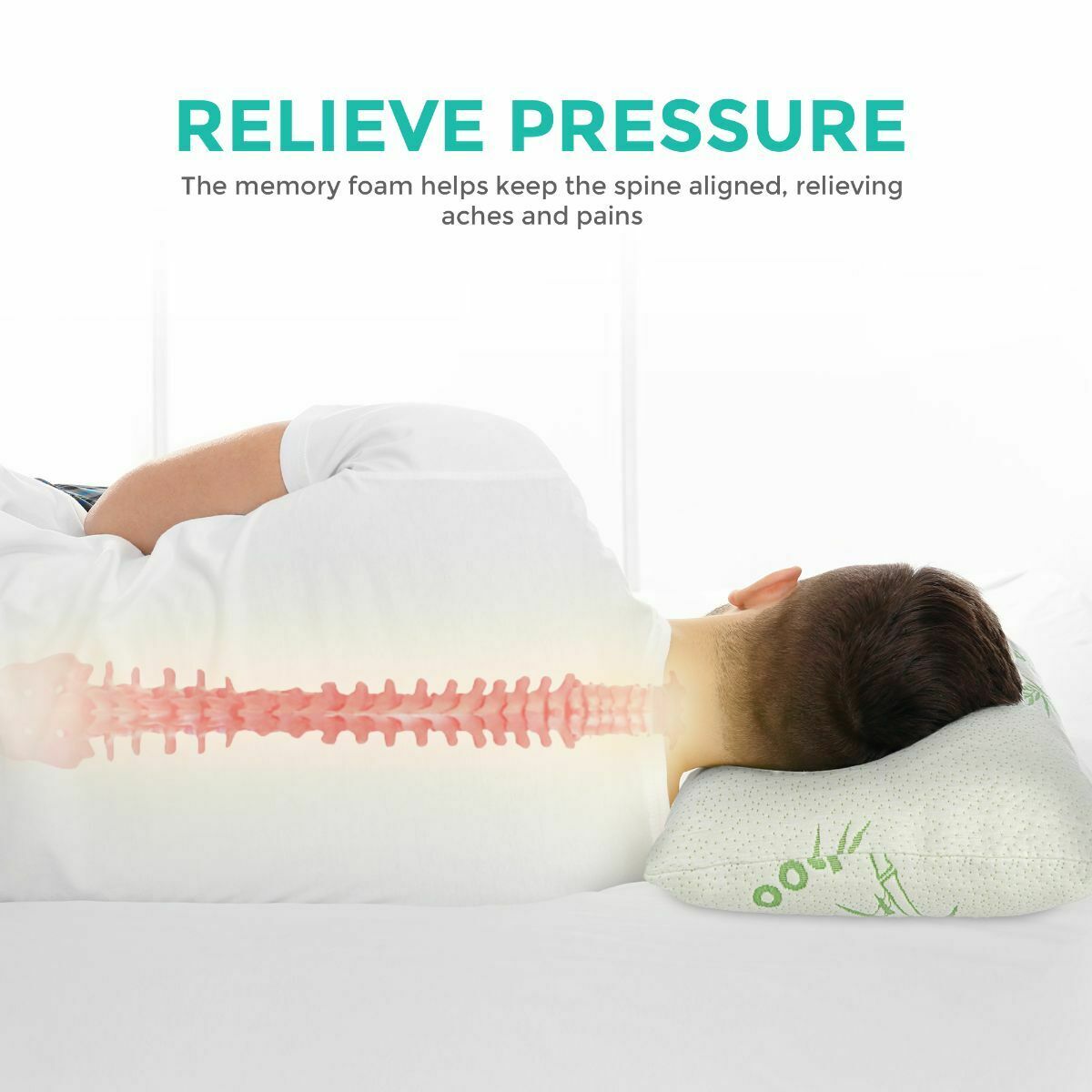 Luxury Bamboo Memory Foam Pillow Hypoallergenic Anti Bacterial TheComfortshop