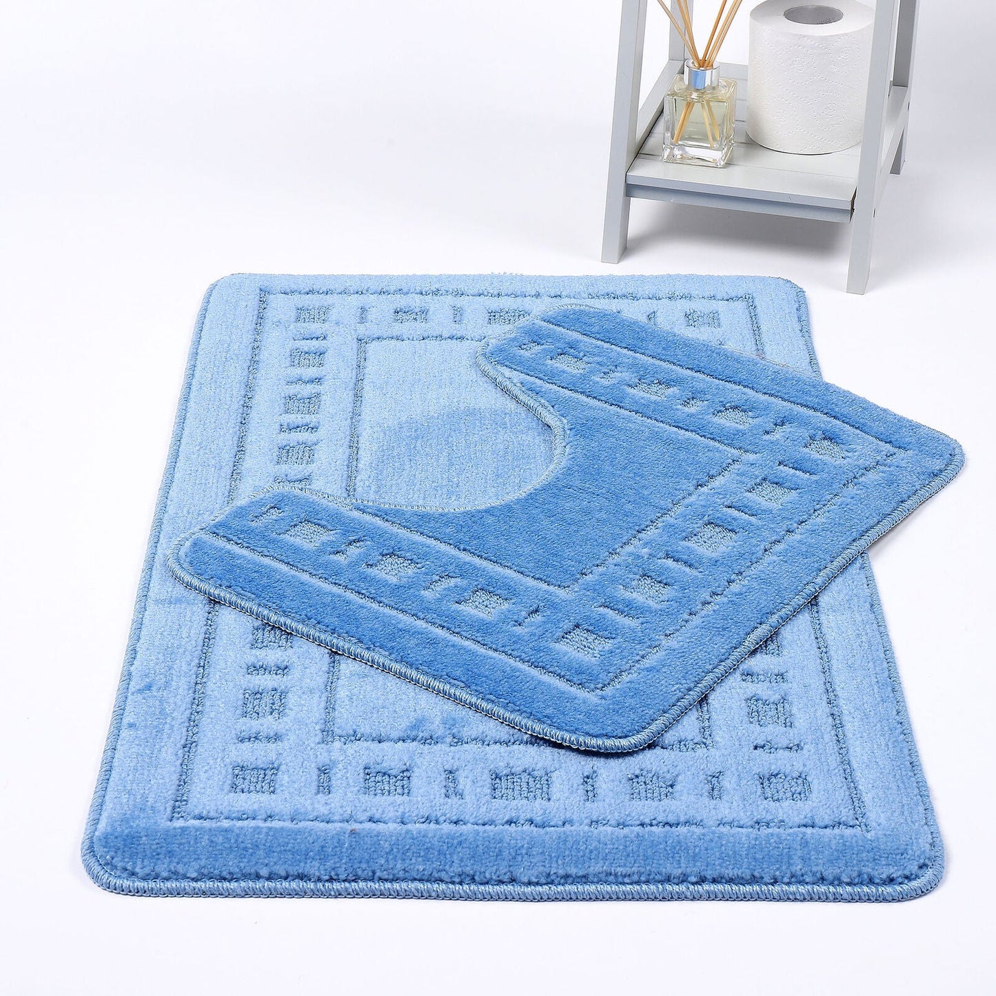 Bath Mat Set 2 Pcs Pedestal Non Slip Absorbent Soft Diem Toilet Bathroom Rug - TheComfortshop.co.ukBath Mats0721718957638thecomfortshopTheComfortshop.co.ukDiem Bath Mat Mid BlueMid BlueBath Mat Set 2 Pcs Pedestal Non Slip Absorbent Soft Diem Toilet Bathroom Rug - TheComfortshop.co.uk