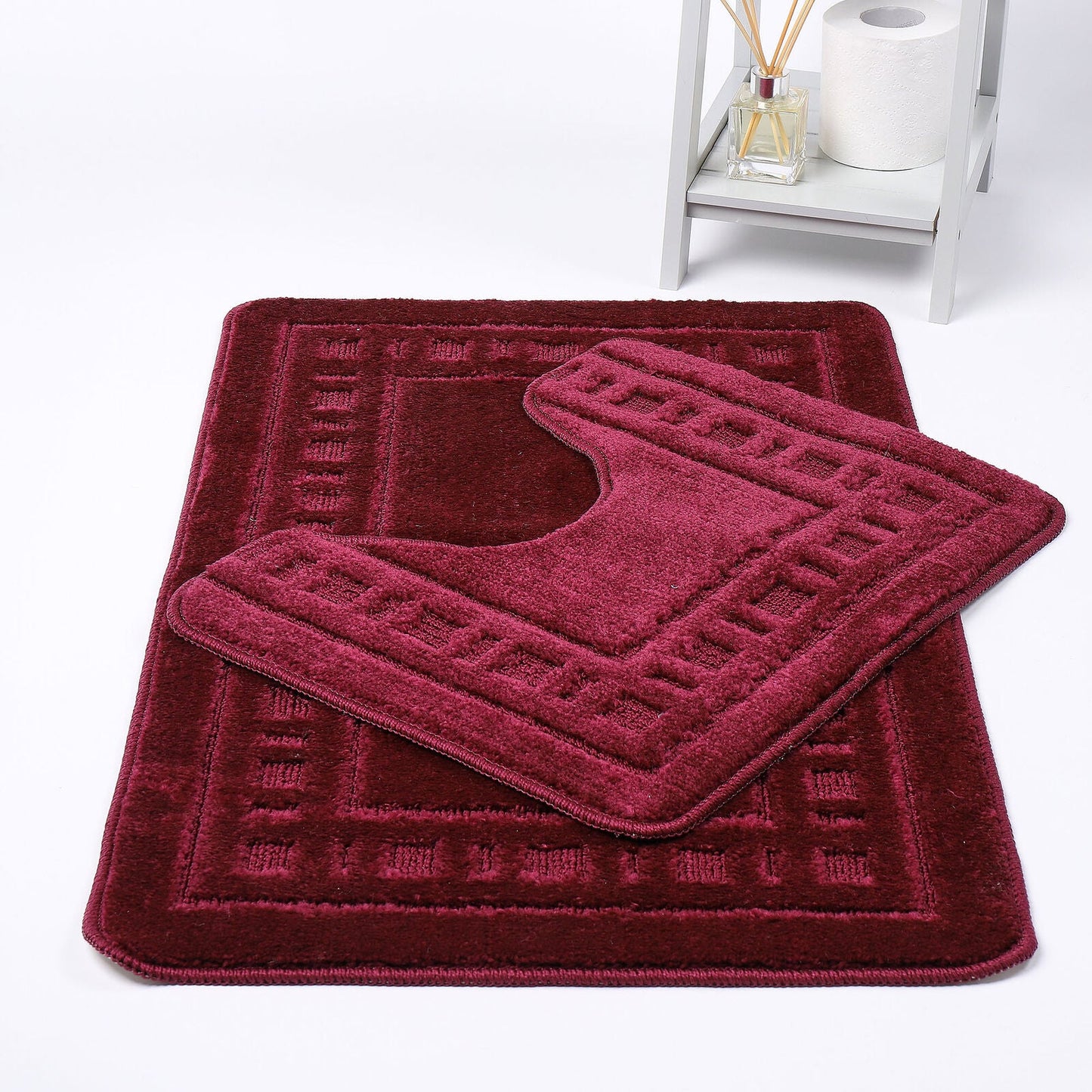 Bath Mat Set 2 Pcs Pedestal Non Slip Absorbent Soft Diem Toilet Bathroom Rug - TheComfortshop.co.ukBath Mats0721718957614thecomfortshopTheComfortshop.co.ukDiem Bath Mat WineWineBath Mat Set 2 Pcs Pedestal Non Slip Absorbent Soft Diem Toilet Bathroom Rug - TheComfortshop.co.uk