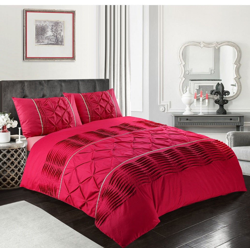 Diamond Pleats Polycotton Eleanor Duvet Cover Set With Pillowcases - TheComfortshop.co.ukDuvet Covers0721718960454thecomfortshopTheComfortshop.co.ukred-eleanor-duvet-set-singleSingleRedDiamond Pleats Polycotton Eleanor Duvet Cover Set With Pillowcases - TheComfortshop.co.uk
