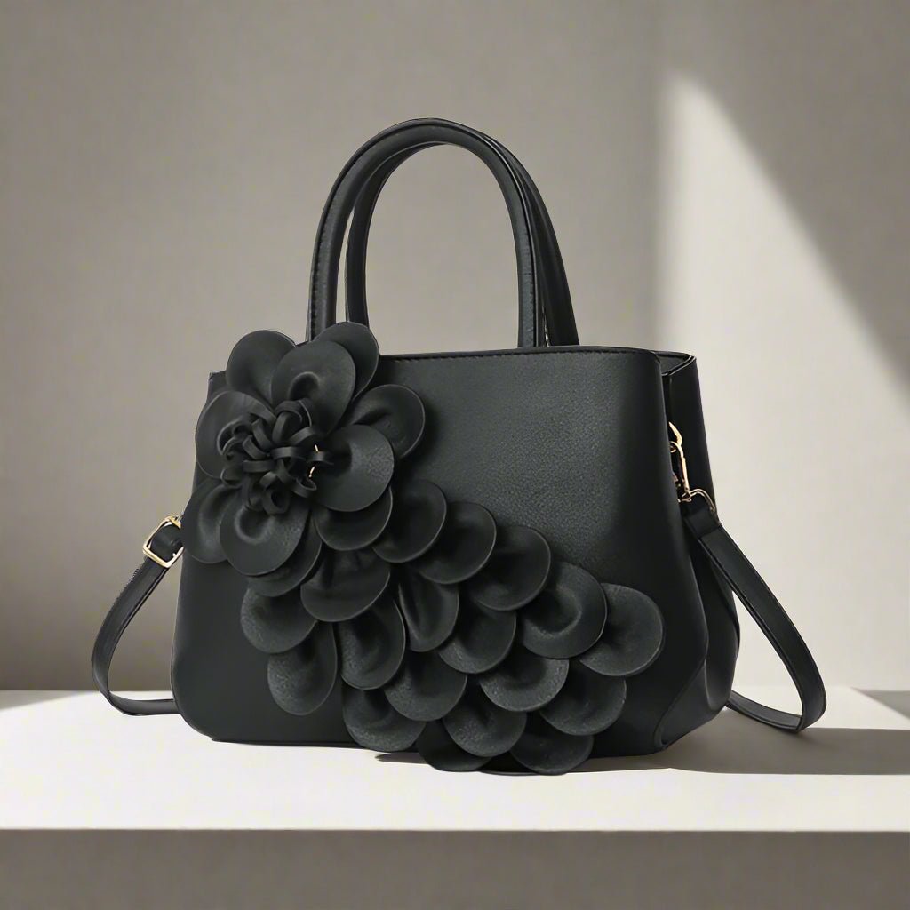 Elegant 3D Floral Handbag - Chic Tote & Crossbody Bag - TheComfortshop.co.uk10721718957833TheComfortshop.co.ukTheComfortshop.co.ukA45 - 1 GESSY HANDBAG TOTE BAG BLACKBlackElegant 3D Floral Handbag - Chic Tote & Crossbody Bag