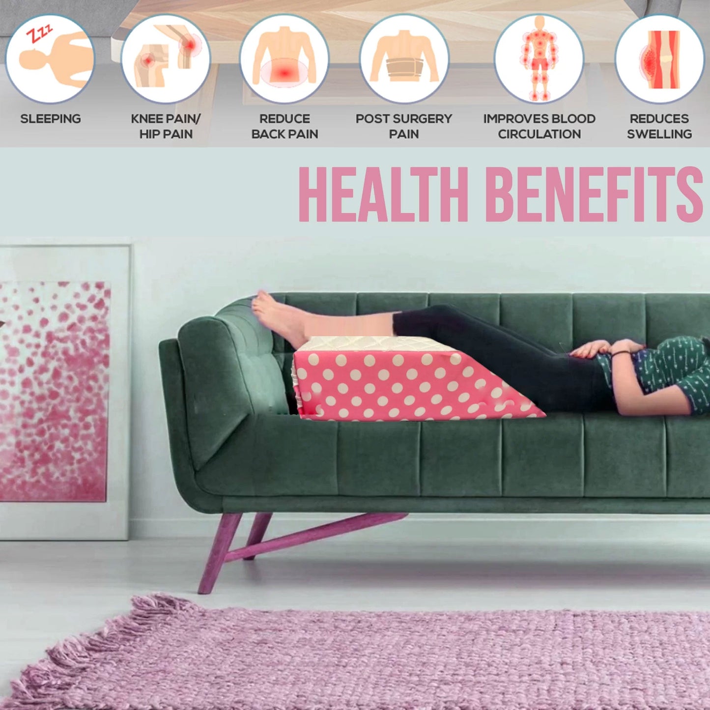 Elevating Wedge Memory Foam Leg Rest Support Cushion Pillow - TheComfortshop.co.ukPillows0721718962564thecomfortshopTheComfortshop.co.ukLeg Wedge Pillow PINK POLKA DOTPink Polka DotElevating Wedge Memory Foam Leg Rest Support Cushion Pillow - TheComfortshop.co.uk