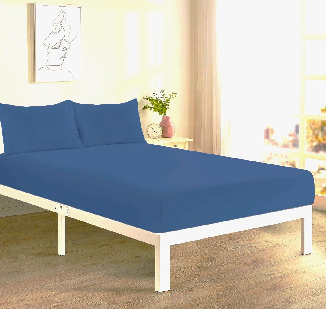 Fitted Bed Sheet + 2 FREE Pillowcases | Plain Dyed | Soft & Durable | All Sizes & Colours - TheComfortshop.co.ukBed Sheets0721718963660thecomfortshopTheComfortshop.co.ukPC FIT FREE PP Mid Blue KingMid BlueKingFitted Bed Sheet + 2 FREE Pillowcases | Plain Dyed | Soft & Durable | All Sizes & Colours