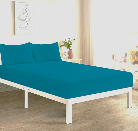 Fitted Bed Sheet + 2 FREE Pillowcases | Plain Dyed | Soft & Durable | All Sizes & Colours - TheComfortshop.co.ukBed Sheets0721718963684thecomfortshopTheComfortshop.co.ukPC FIT FREE PP Teal KingTealKingFitted Bed Sheet + 2 FREE Pillowcases | Plain Dyed | Soft & Durable | All Sizes & Colours