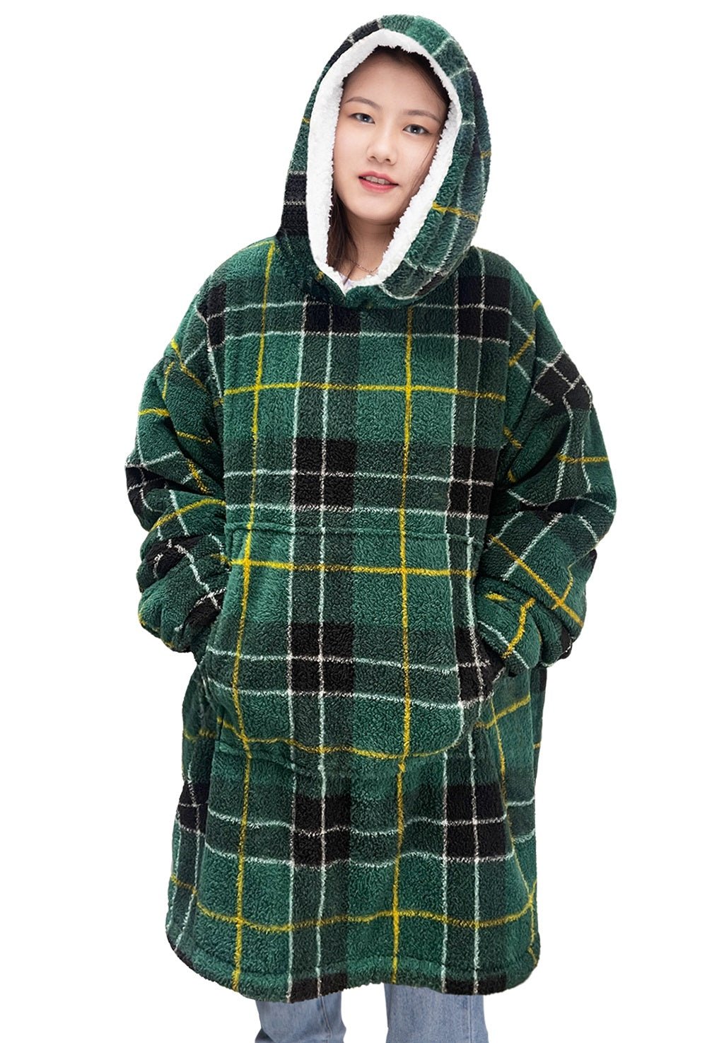 Hoodie Blanket Oversized Tartan Unisex Chunky Sherpa Plush Soft Cosy Warm Hoodie - TheComfortshop.co.ukClothes0721718970491thecomfortshopTheComfortshop.co.ukOversized Tartan Hoodie GreenGreenHoodie Blanket Oversized Tartan Unisex Chunky Sherpa Plush Soft Cosy Warm Hoodie - TheComfortshop.co.uk