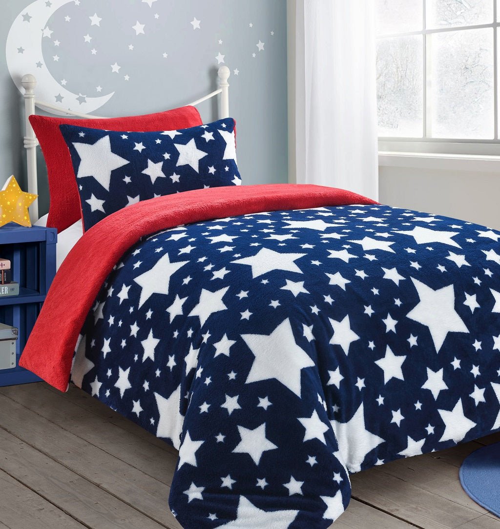 Kids Teddy Fleece Duvet Cover Bedding Set β Dinosaur, Unicorn, Stars Charcoal Silver & Stars Navy Red - TheComfortshop.co.ukDuvet CoversthecomfortshopTheComfortshop.co.ukTeddy DC Stars Navy Red DoubleDuvet Cover Set Double OnlyStars Navy RedKids Teddy Fleece Duvet Cover Bedding Set β Dinosaur, Unicorn, Stars Charcoal Silver & Stars Navy Red