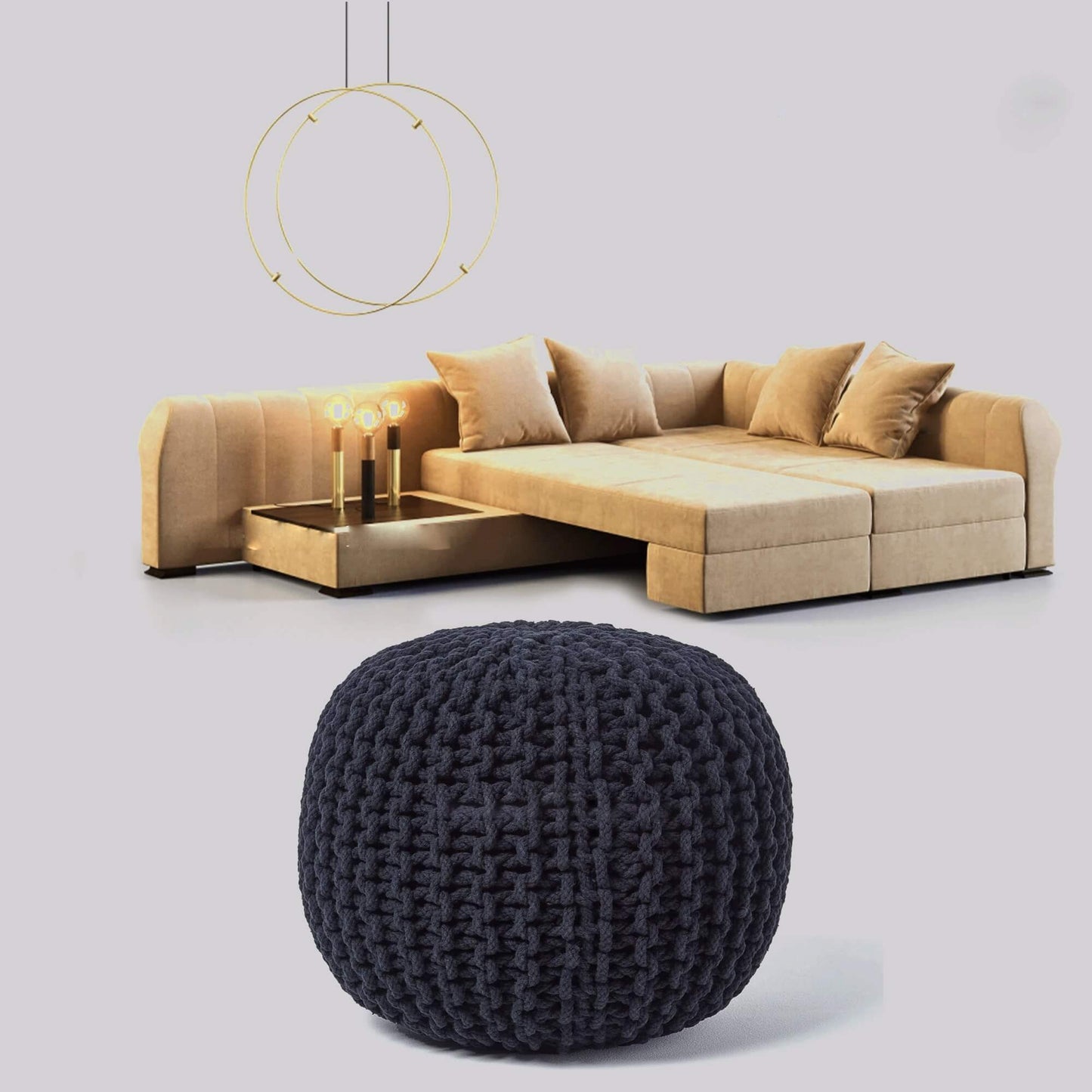 Knitted Pouffe & Footstool Round Large Moroccan Knitted 50CM - TheComfortshop.co.ukFurniture0721718971511thecomfortshopTheComfortshop.co.ukBlack Knitted PoufBlackKnitted Pouffe & Footstool Round Large Moroccan Knitted 50CM - TheComfortshop.co.uk
