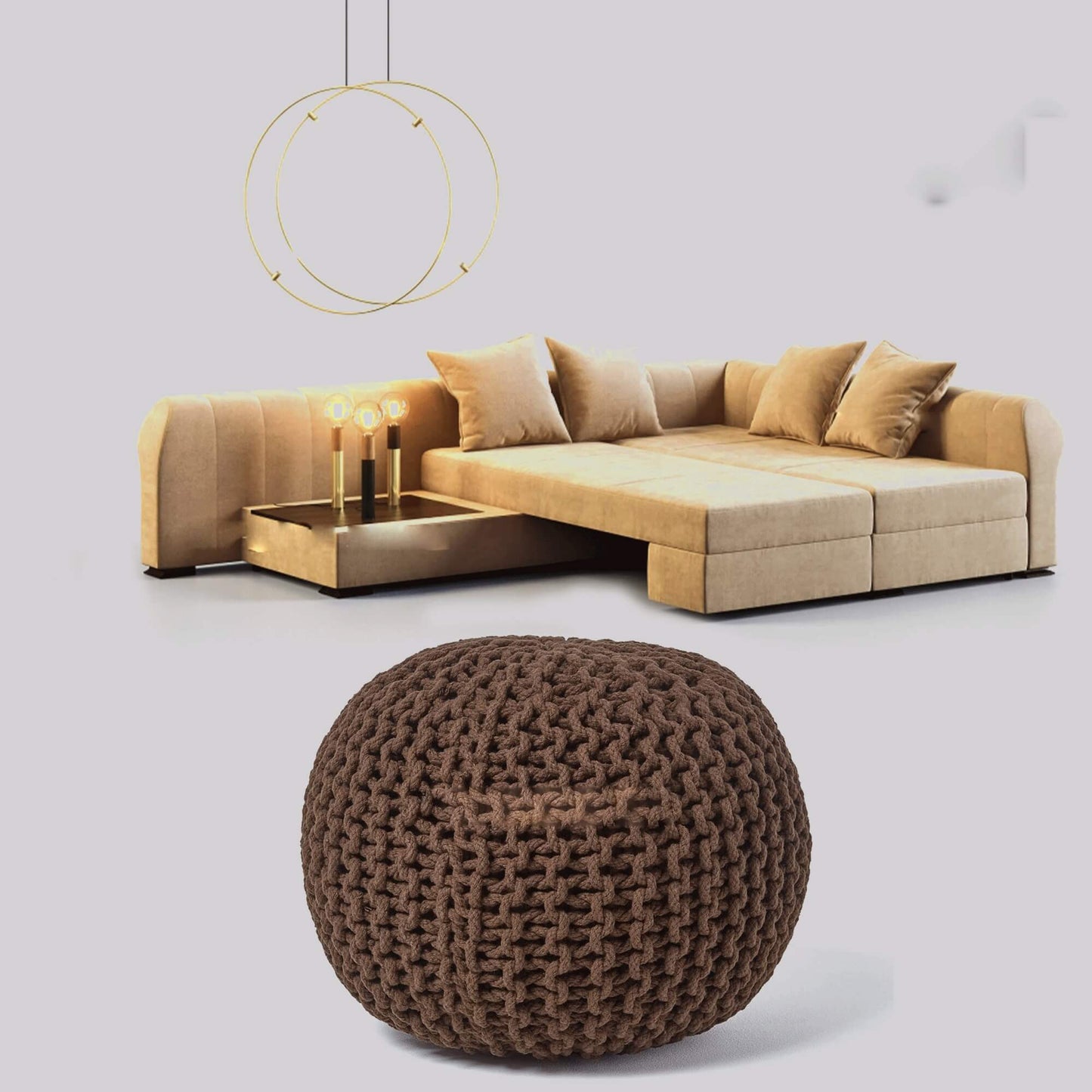 Knitted Pouffe & Footstool Round Large Moroccan Knitted 50CM - TheComfortshop.co.ukFurniture0721718971528thecomfortshopTheComfortshop.co.ukBrown Knitted PoufBrownKnitted Pouffe & Footstool Round Large Moroccan Knitted 50CM - TheComfortshop.co.uk