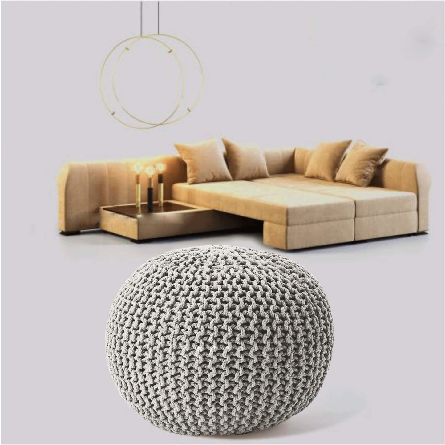 Knitted Pouffe & Footstool Round Large Moroccan Knitted 50CM - TheComfortshop.co.ukFurniture0721718971597thecomfortshopTheComfortshop.co.ukSIlver Knitted PoufSilverKnitted Pouffe & Footstool Round Large Moroccan Knitted 50CM - TheComfortshop.co.uk