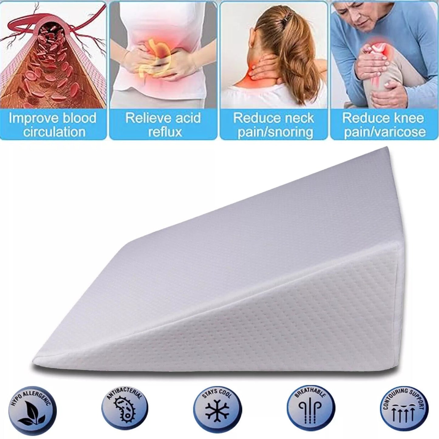 Large Acid Reflux Flex Support Bed Wedge Pillow with Quilted or Tartan Design Cover - TheComfortshop.co.ukPillows0721718971665thecomfortshopTheComfortshop.co.ukBACK Wedge WHITEWhiteLarge Acid Reflux Flex Support Bed Wedge Pillow with Quilted or Tartan Design Cover