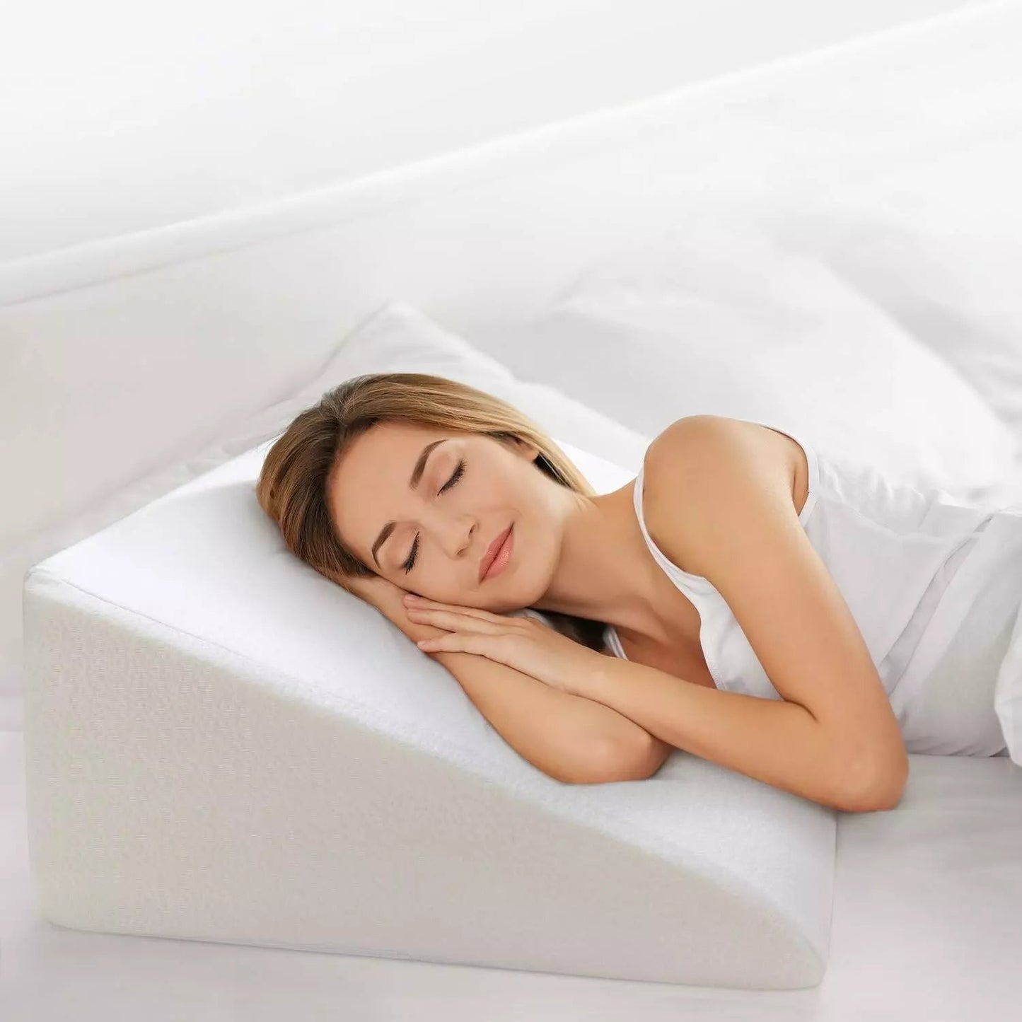 Large Acid Reflux Flex Support Bed Wedge Pillow with Quilted or Tartan Design Cover - TheComfortshop.co.ukPillows0721718971665thecomfortshopTheComfortshop.co.ukBACK Wedge WHITEWhiteLarge Acid Reflux Flex Support Bed Wedge Pillow with Quilted or Tartan Design Cover