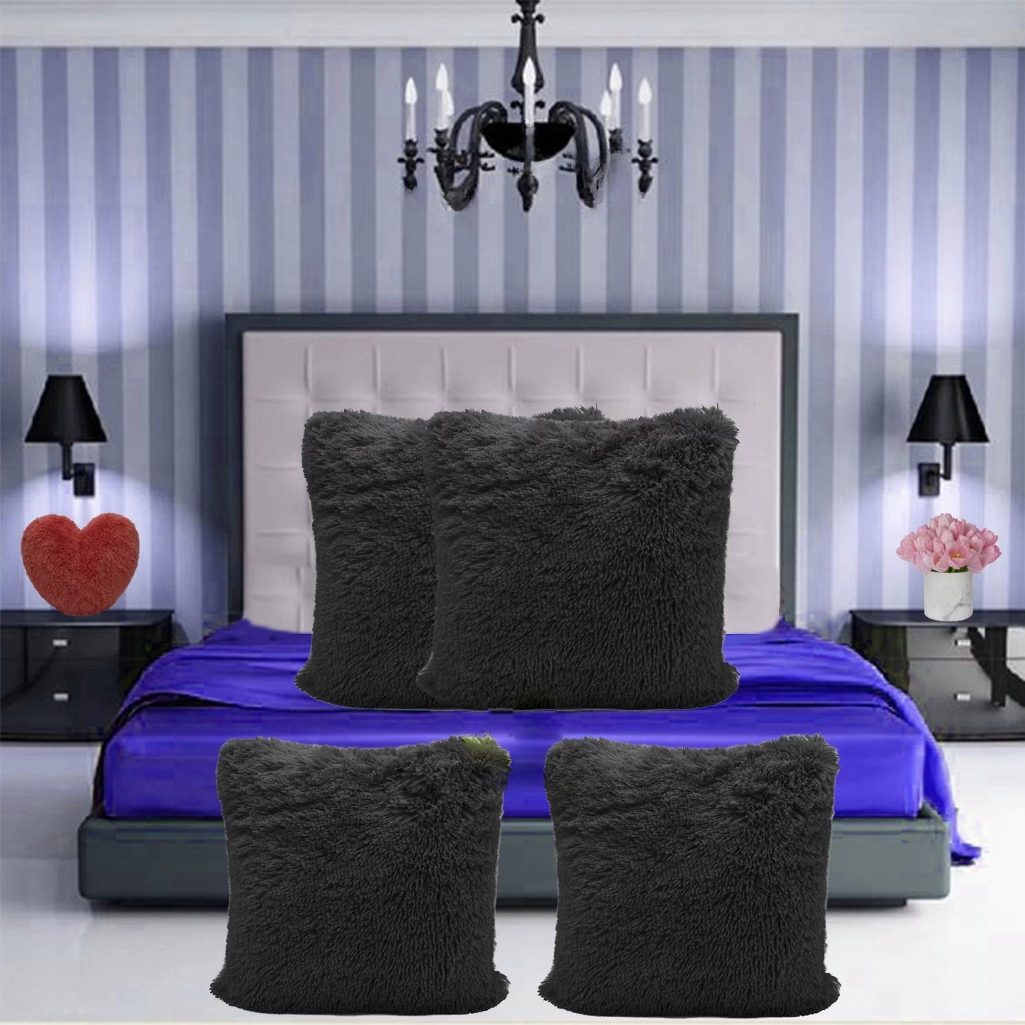 Pack Of 4 Teddy Hug & Snug Fluffy Fleece Cushion Cover - TheComfortshop.co.ukPillow Case0721718974369thecomfortshopTheComfortshop.co.ukCuddles Cover 43cm Black X 4BlackPack Of 4 Teddy Hug & Snug Fluffy Fleece Cushion Cover - TheComfortshop.co.uk