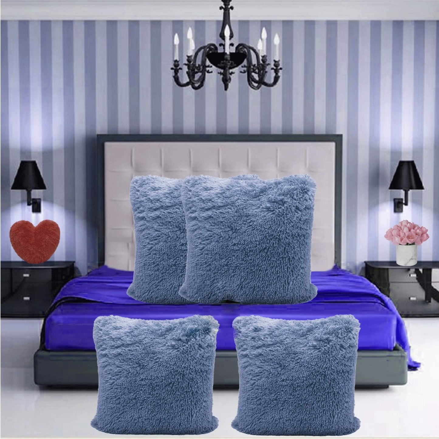 Pack Of 4 Teddy Hug & Snug Fluffy Fleece Cushion Cover - TheComfortshop.co.ukPillow Case0721718974406thecomfortshopTheComfortshop.co.ukCuddles Cover 43cm Denim X 4Denim BluePack Of 4 Teddy Hug & Snug Fluffy Fleece Cushion Cover - TheComfortshop.co.uk