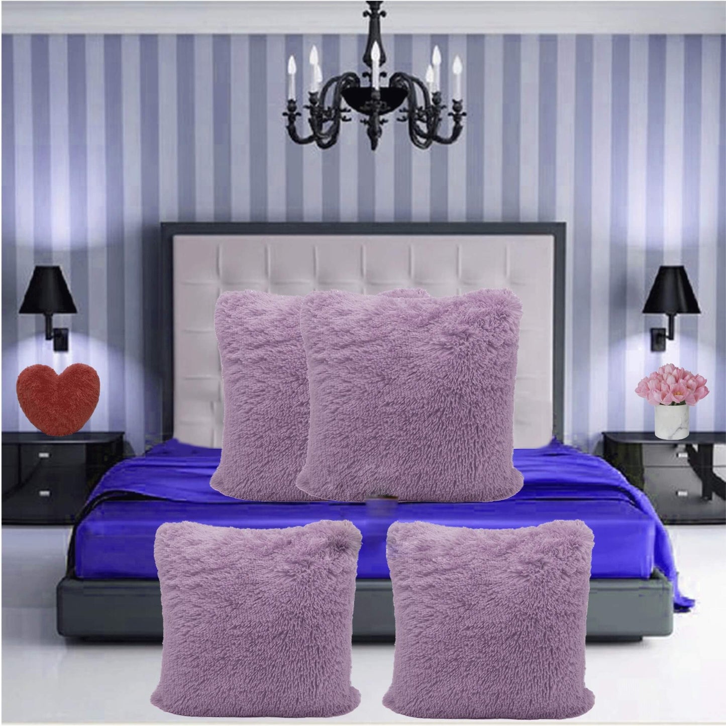 Pack Of 4 Teddy Hug & Snug Fluffy Fleece Cushion Cover - TheComfortshop.co.ukPillow Case0721718974321thecomfortshopTheComfortshop.co.ukCuddles Cover 43cm Lilac X 4LilacPack Of 4 Teddy Hug & Snug Fluffy Fleece Cushion Cover - TheComfortshop.co.uk