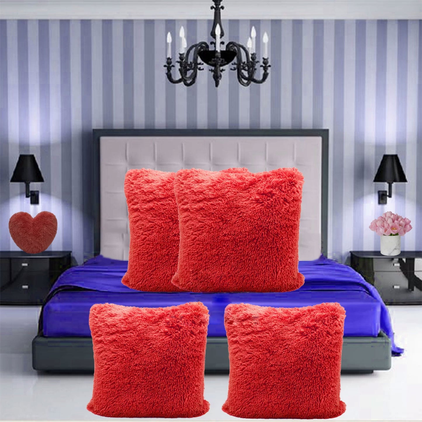 Pack Of 4 Teddy Hug & Snug Fluffy Fleece Cushion Cover - TheComfortshop.co.ukPillow Case0721718974383thecomfortshopTheComfortshop.co.ukCuddles Cover 43cm Red X 4RedPack Of 4 Teddy Hug & Snug Fluffy Fleece Cushion Cover - TheComfortshop.co.uk
