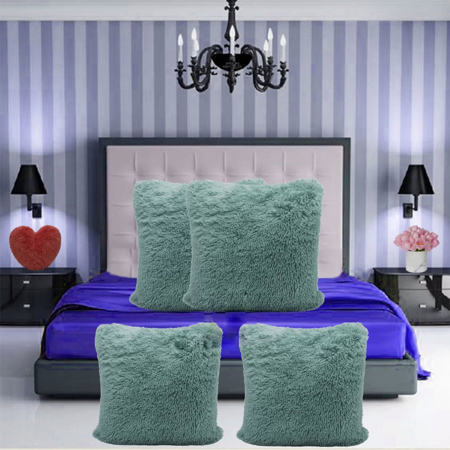 Pack Of 4 Teddy Hug & Snug Fluffy Fleece Cushion Cover - TheComfortshop.co.ukPillow Case0721718974376thecomfortshopTheComfortshop.co.ukCuddles Cover 43cm Teal X 4TealPack Of 4 Teddy Hug & Snug Fluffy Fleece Cushion Cover - TheComfortshop.co.uk