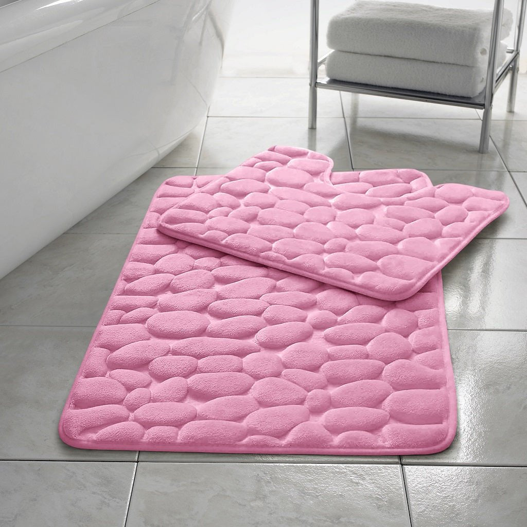 Pebbles Bath Mat Pedestal Memory Foam 2pc Set - TheComfortshop.co.ukBath Mats0721718974437thecomfortshopTheComfortshop.co.ukMF Pebble Bath Mat Blush PinkPinkPebbles Bath Mat Pedestal Memory Foam 2pc Set - TheComfortshop.co.uk