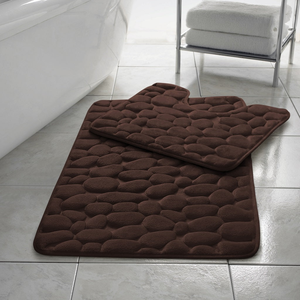 Pebbles Bath Mat Pedestal Memory Foam 2pc Set - TheComfortshop.co.ukBath Mats0721718974468thecomfortshopTheComfortshop.co.ukMF Pebble Bath Mat ChocolateChocolatePebbles Bath Mat Pedestal Memory Foam 2pc Set - TheComfortshop.co.uk