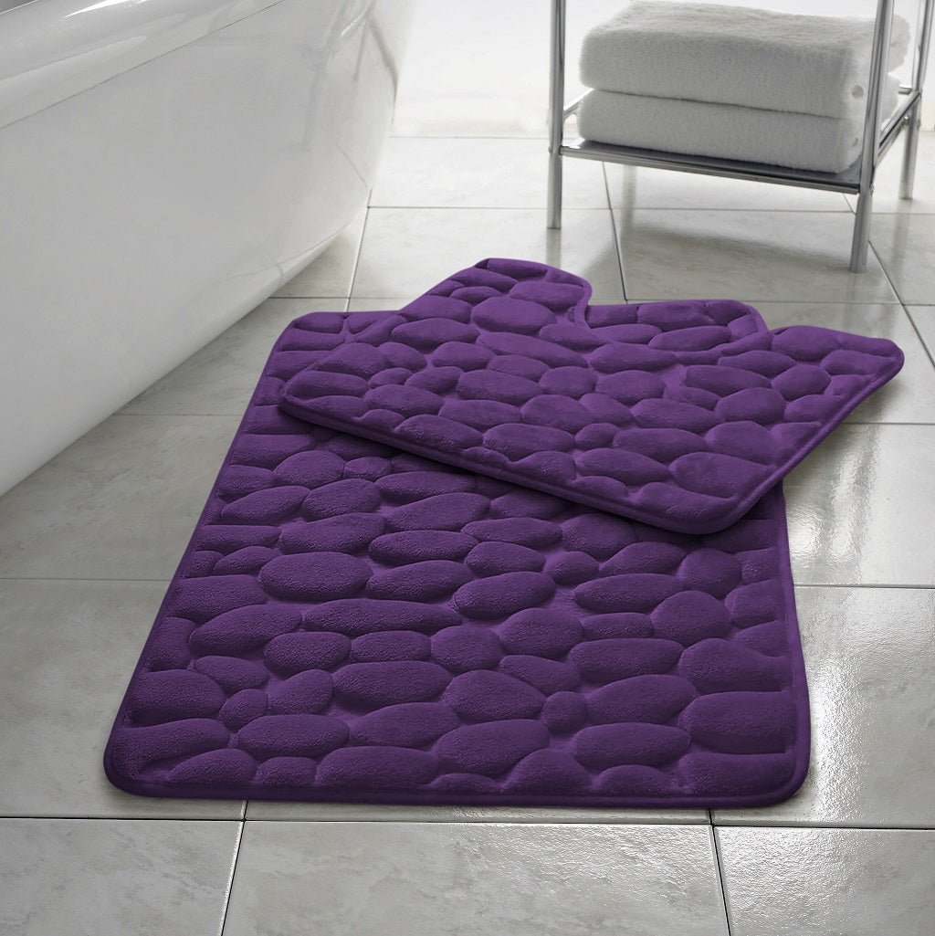 Pebbles Bath Mat Pedestal Memory Foam 2pc Set - TheComfortshop.co.ukBath Mats0721718974420thecomfortshopTheComfortshop.co.ukMF Pebble Bath Mat PlumPlumPebbles Bath Mat Pedestal Memory Foam 2pc Set - TheComfortshop.co.uk