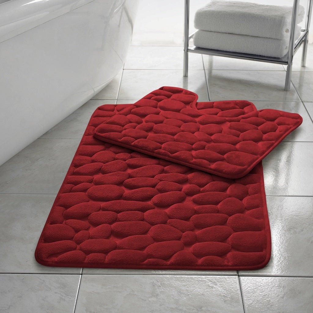 Pebbles Bath Mat Pedestal Memory Foam 2pc Set - TheComfortshop.co.ukBath Mats0721718974512thecomfortshopTheComfortshop.co.ukMF Pebble Bath Mat RedRedPebbles Bath Mat Pedestal Memory Foam 2pc Set - TheComfortshop.co.uk