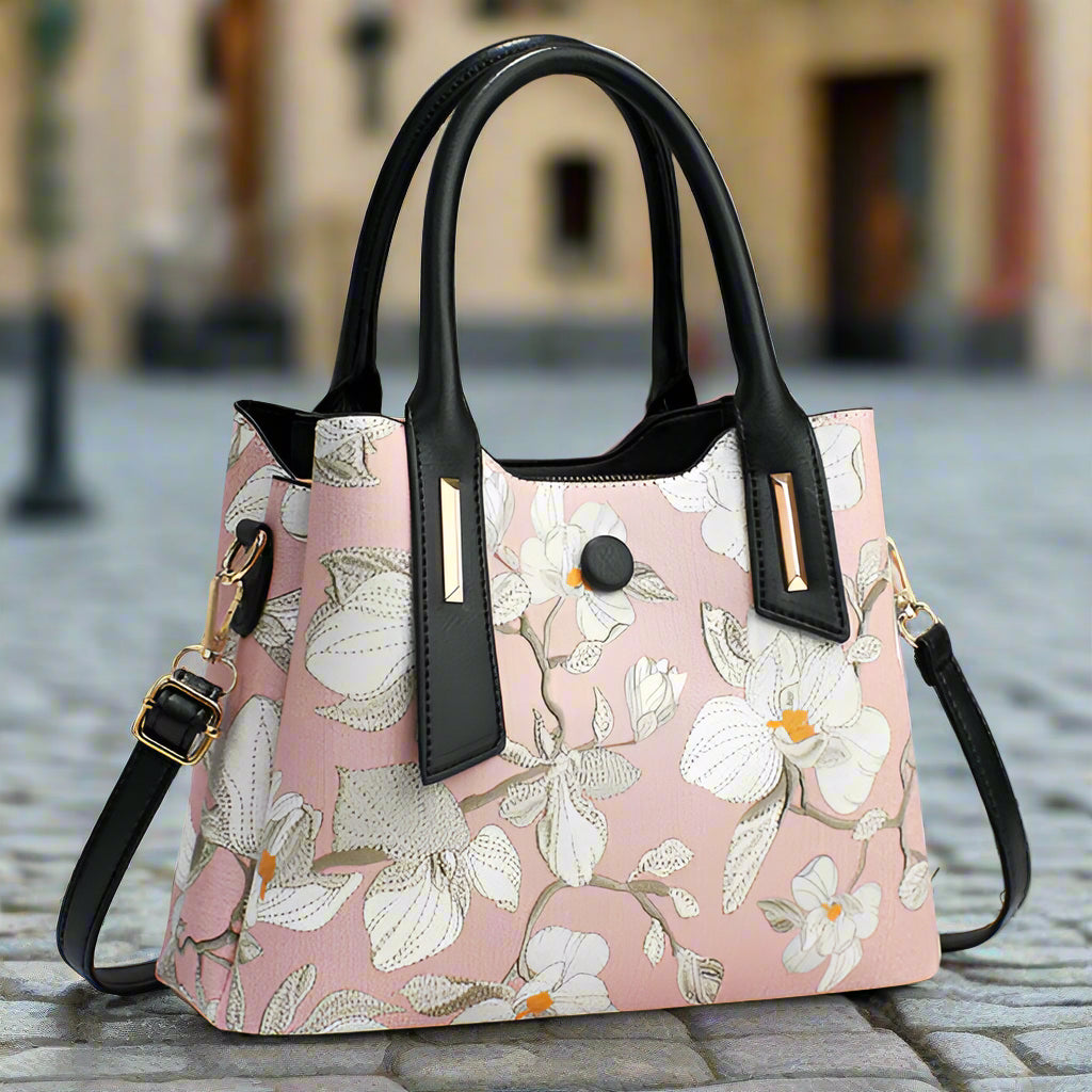 Floral Print Tote Handbag β Elegant & Versatile Shoulder Bag | - TheComfortshop.co.uk