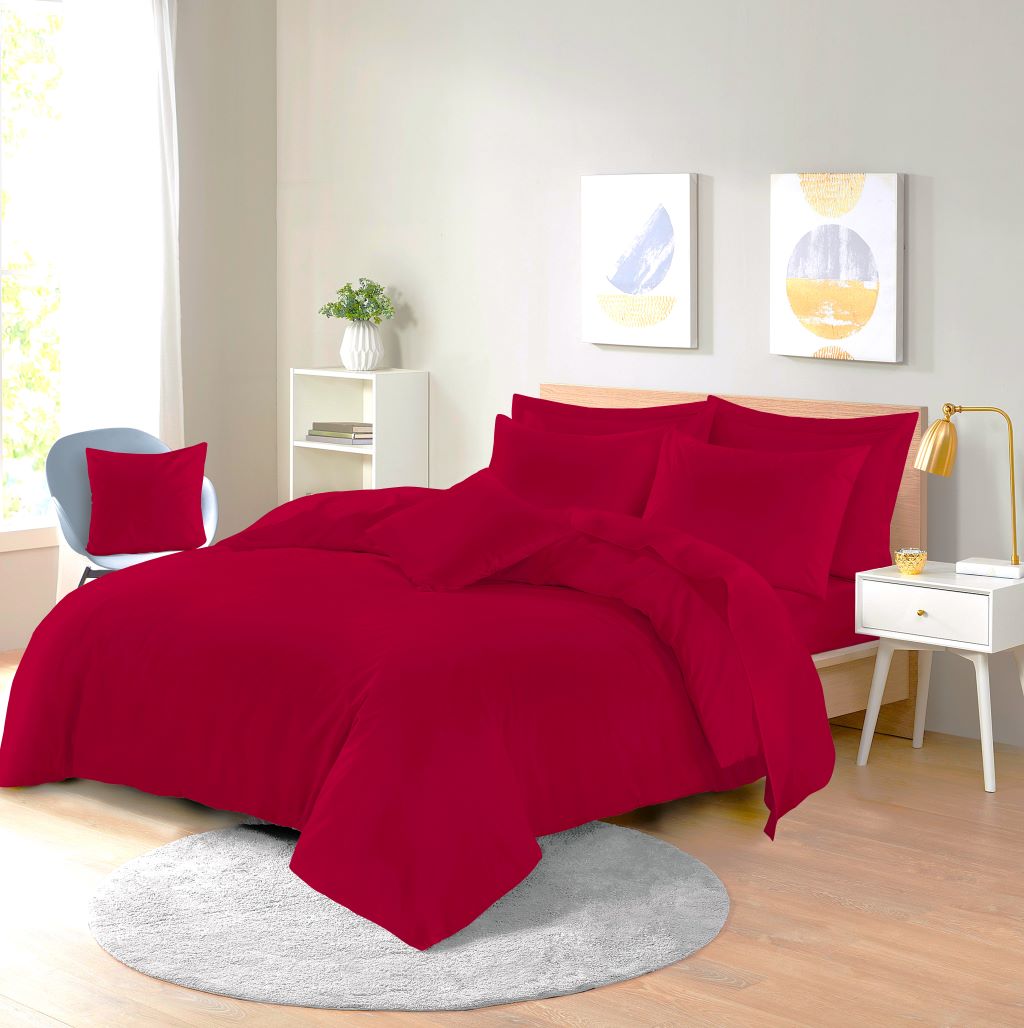 Plain Dyed Polycotton Duvet Cover Quilt Bedding Set With Pillowcase - TheComfortshop.co.ukDuvet Covers0721718975656thecomfortshopTheComfortshop.co.ukPCD Red SingleRedSinglePlain Dyed Polycotton Duvet Cover Quilt Bedding Set With Pillowcase - TheComfortshop.co.uk