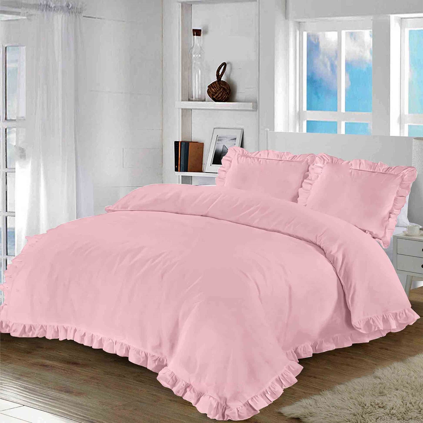 Plain Ruffle Santiago Duvet Cover Set Frill Bedding Quilt Set With Pillowcases - TheComfortshop.co.ukDuvet Covers0721718976400thecomfortshopTheComfortshop.co.ukSantiago Frill DC Blush SingleSingleBlush PinkPlain Ruffle Santiago Duvet Cover Set Frill Bedding Quilt Set With Pillowcases - TheComfortshop.co.uk