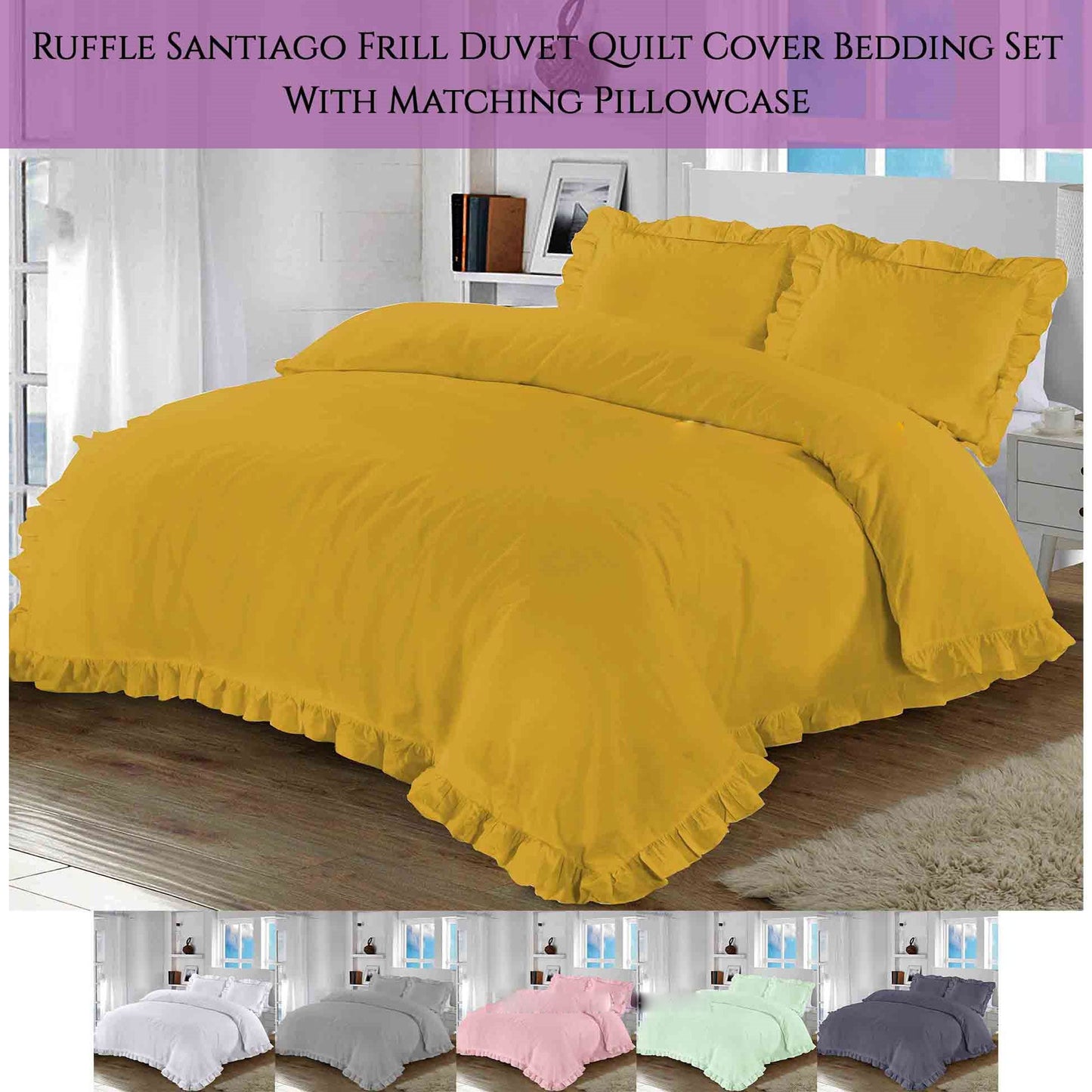Plain Ruffle Santiago Duvet Cover Set Frill Bedding Quilt Set With Pillowcases - TheComfortshop.co.ukDuvet Covers0721718976356thecomfortshopTheComfortshop.co.ukSantiago Frill DC White SingleSingleWhitePlain Ruffle Santiago Duvet Cover Set Frill Bedding Quilt Set With Pillowcases - TheComfortshop.co.uk
