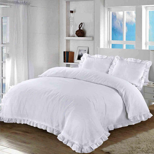 Plain Ruffle Santiago Duvet Cover Set Frill Bedding Quilt Set With Pillowcases - TheComfortshop.co.ukDuvet Covers0721718976356thecomfortshopTheComfortshop.co.ukSantiago Frill DC White SingleSingleWhitePlain Ruffle Santiago Duvet Cover Set Frill Bedding Quilt Set With Pillowcases - TheComfortshop.co.uk