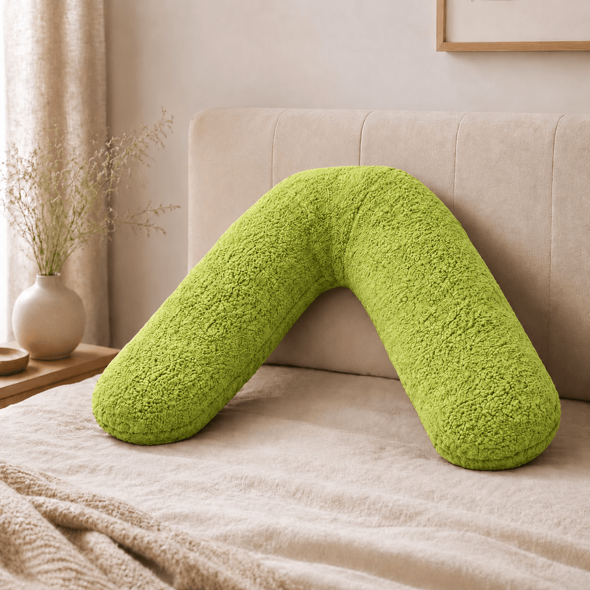 Teddy Fleece V-Shaped Support Pillow – Charcoal - TheComfortshop.co.ukTheComfortshop.co.ukTheComfortshop.co.ukTeddy V-pillow limelimeTeddy Fleece V-Shaped Support Pillow – Charcoal