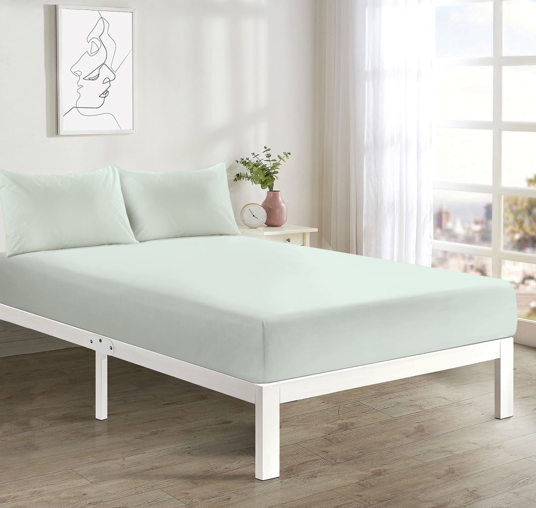 Ultra Soft Luxury Microfiber Fitted Sheet (25cm Deep) with Optional Matching Pillowcases โ 100% Polyester Bedding Set - TheComfortshop.co.ukBed SheetsthecomfortshopTheComfortshop.co.ukDuck EggSingleUltra Soft Luxury Microfiber Fitted Sheet (25cm Deep) with Optional Matching Pillowcases โ 100% Polyester Bedding Set