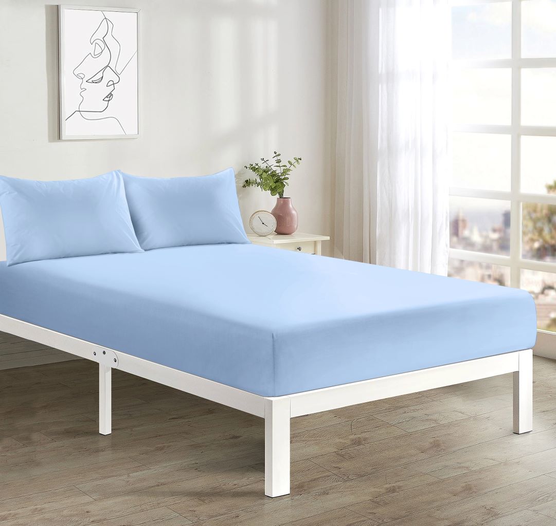 Ultra Soft Luxury Microfiber Fitted Sheet (25cm Deep) with Optional Matching Pillowcases โ 100% Polyester Bedding Set - TheComfortshop.co.ukBed SheetsthecomfortshopTheComfortshop.co.ukSky BlueSingleUltra Soft Luxury Microfiber Fitted Sheet (25cm Deep) with Optional Matching Pillowcases โ 100% Polyester Bedding Set