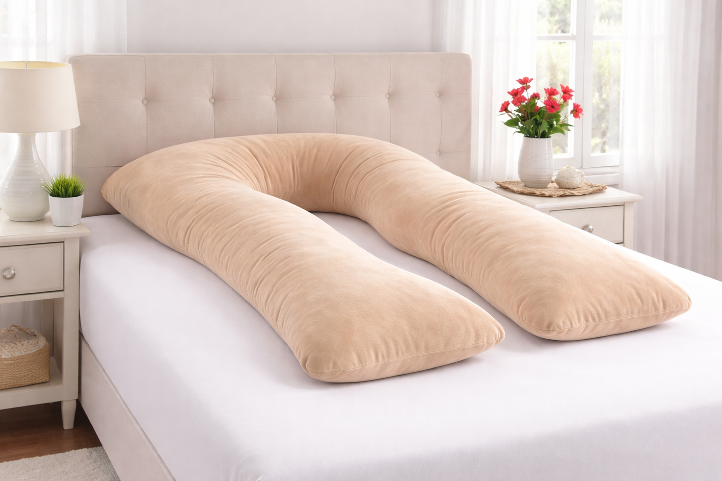 U-Shaped 9FT Body Pillow Case Cover – Maternity & Pregnancy, 21 Colours, Zip Closure - TheComfortshop.co.uk