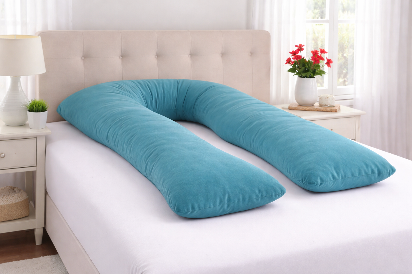 U-Shaped 9FT Body Pillow Case Cover – Maternity & Pregnancy, 21 Colours, Zip Closure - TheComfortshop.co.uk