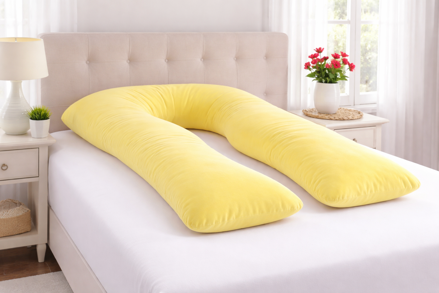 U-Shaped 9FT Body Pillow Case Cover – Maternity & Pregnancy, 21 Colours, Zip Closure - TheComfortshop.co.uk