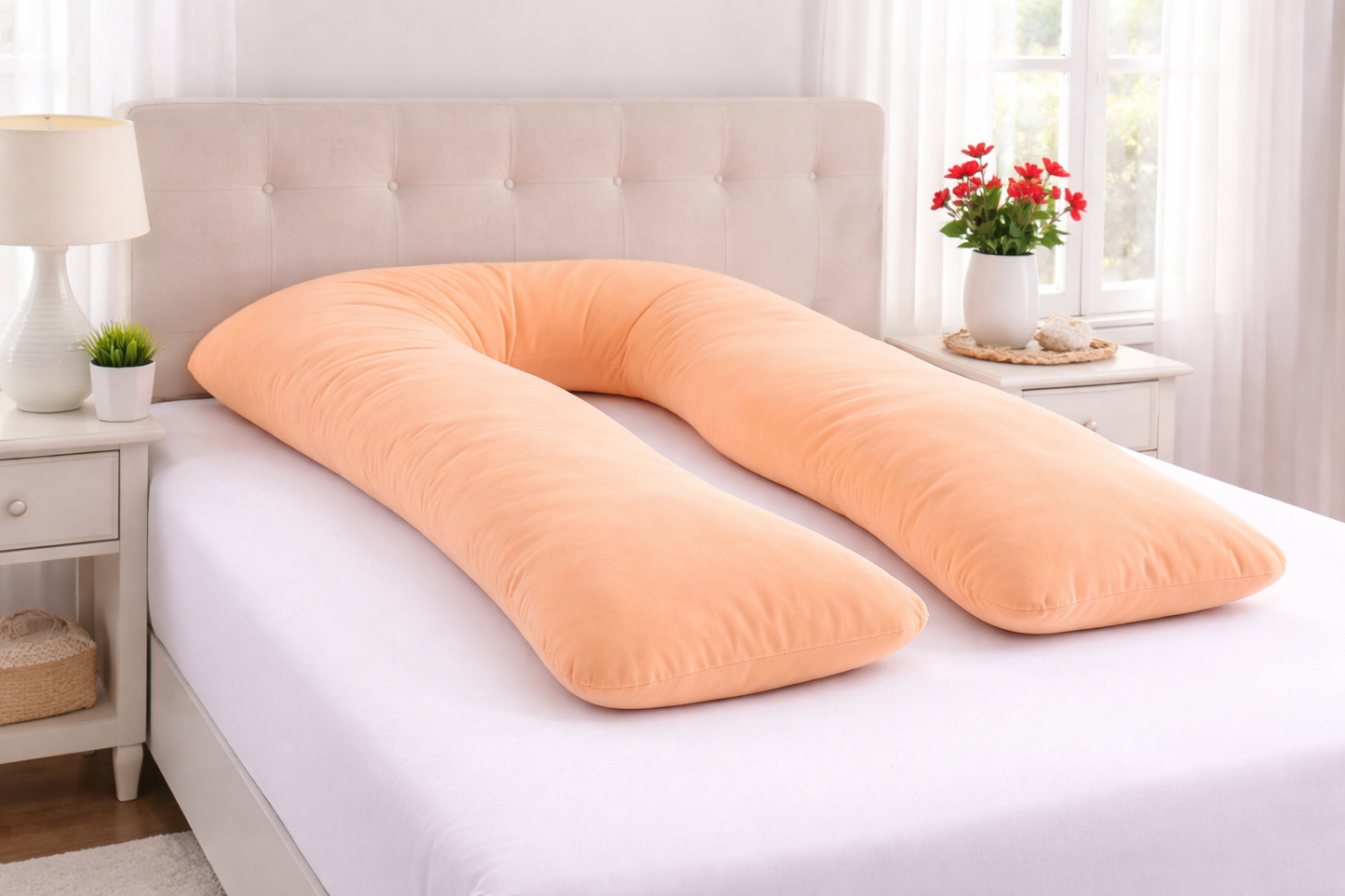 U-Shaped 9FT Body Pillow Case Cover – Maternity & Pregnancy, 21 Colours, Zip Closure - TheComfortshop.co.uk