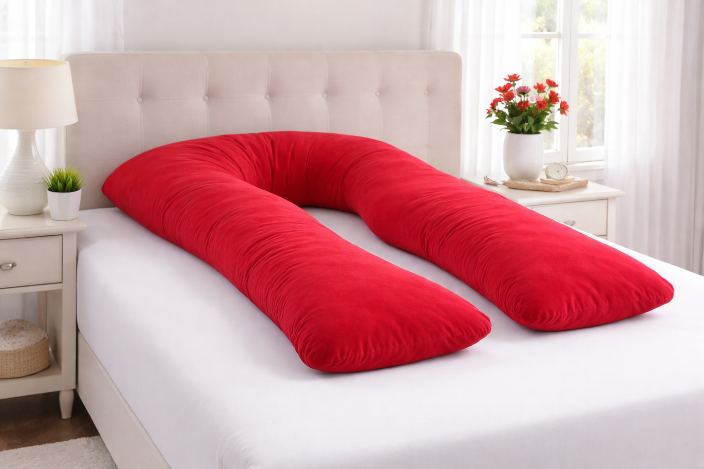 U-Shaped 9FT Body Pillow Case Cover – Maternity & Pregnancy, 21 Colours, Zip Closure - TheComfortshop.co.uk