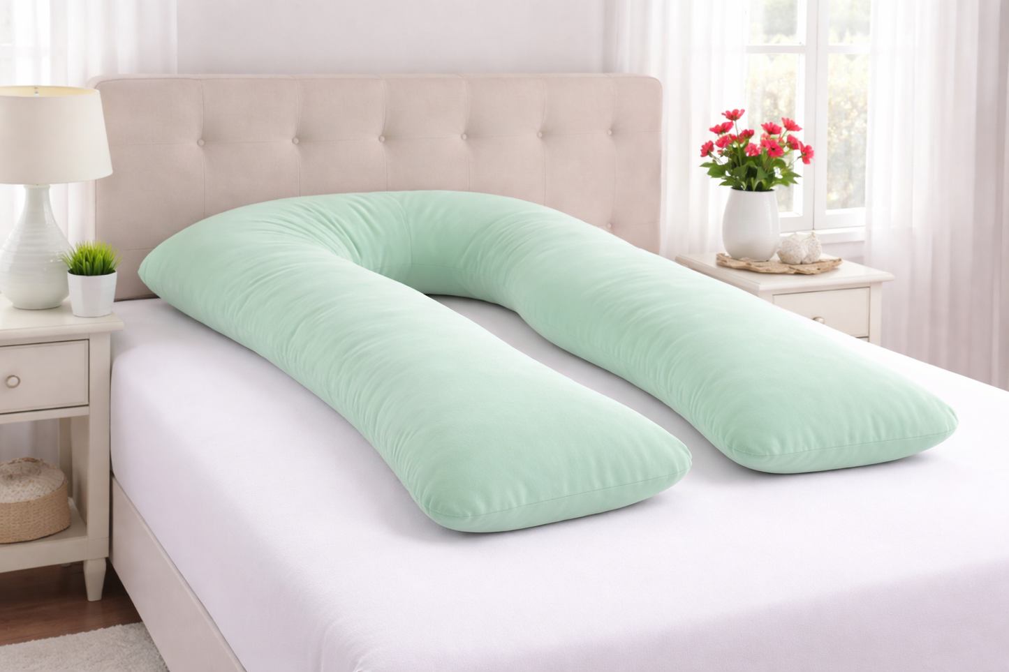 U-Shaped 9FT Body Pillow Case Cover – Maternity & Pregnancy, 21 Colours, Zip Closure - TheComfortshop.co.uk