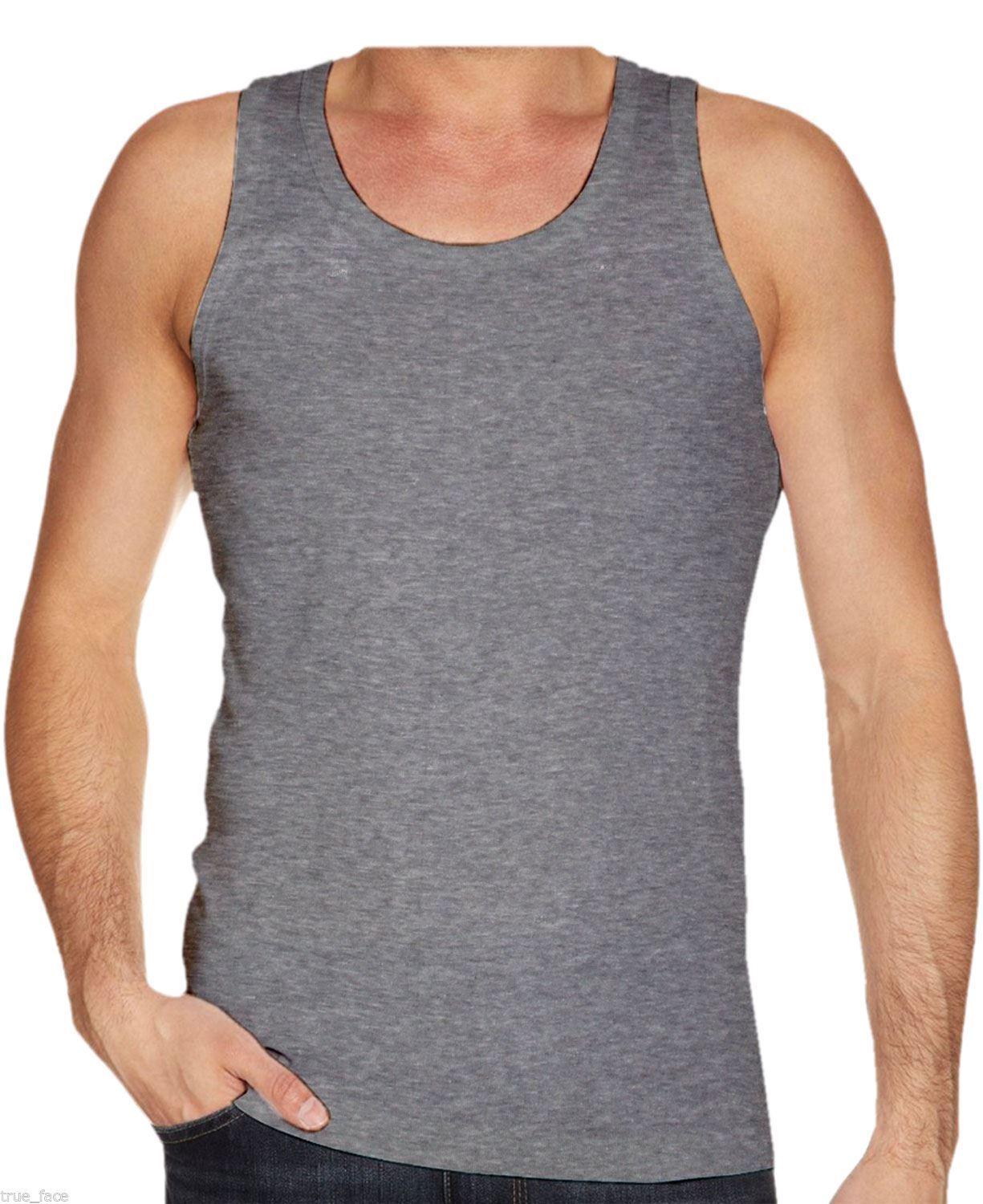 MENS VEST PLAIN 100% COTTON T SHIRT SLEEVELESS TANK TOP - TheComfortshop.co.uk