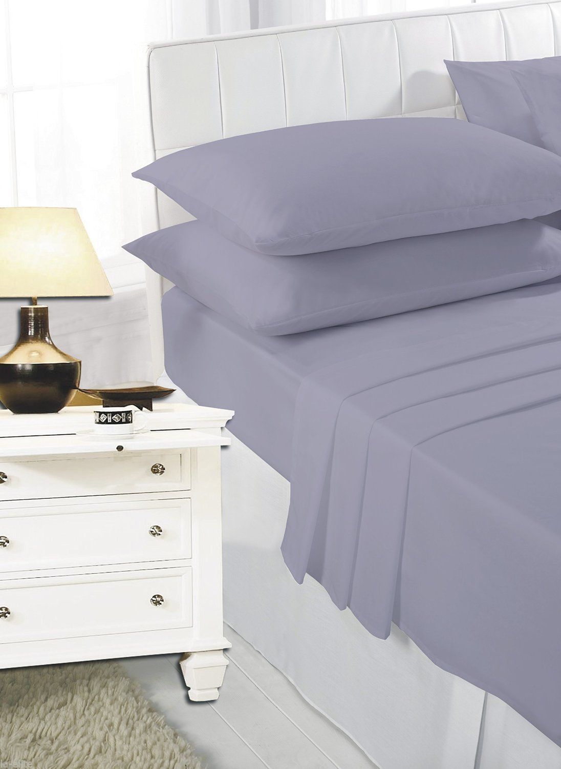 Flat Plain Dyed Polycotton Easy Care Bed Sheet or Pillowcases - TheComfortshop.co.uk