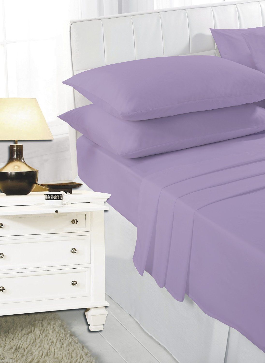 Flat Plain Dyed Polycotton Easy Care Bed Sheet or Pillowcases - TheComfortshop.co.uk