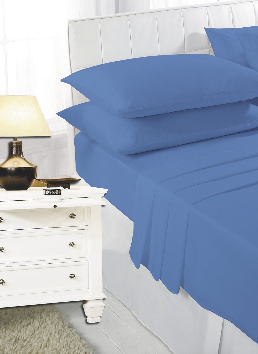 Fitted Plain Dyed Elasticated Polycotton Percale Bed Sheet - TheComfortshop.co.uk