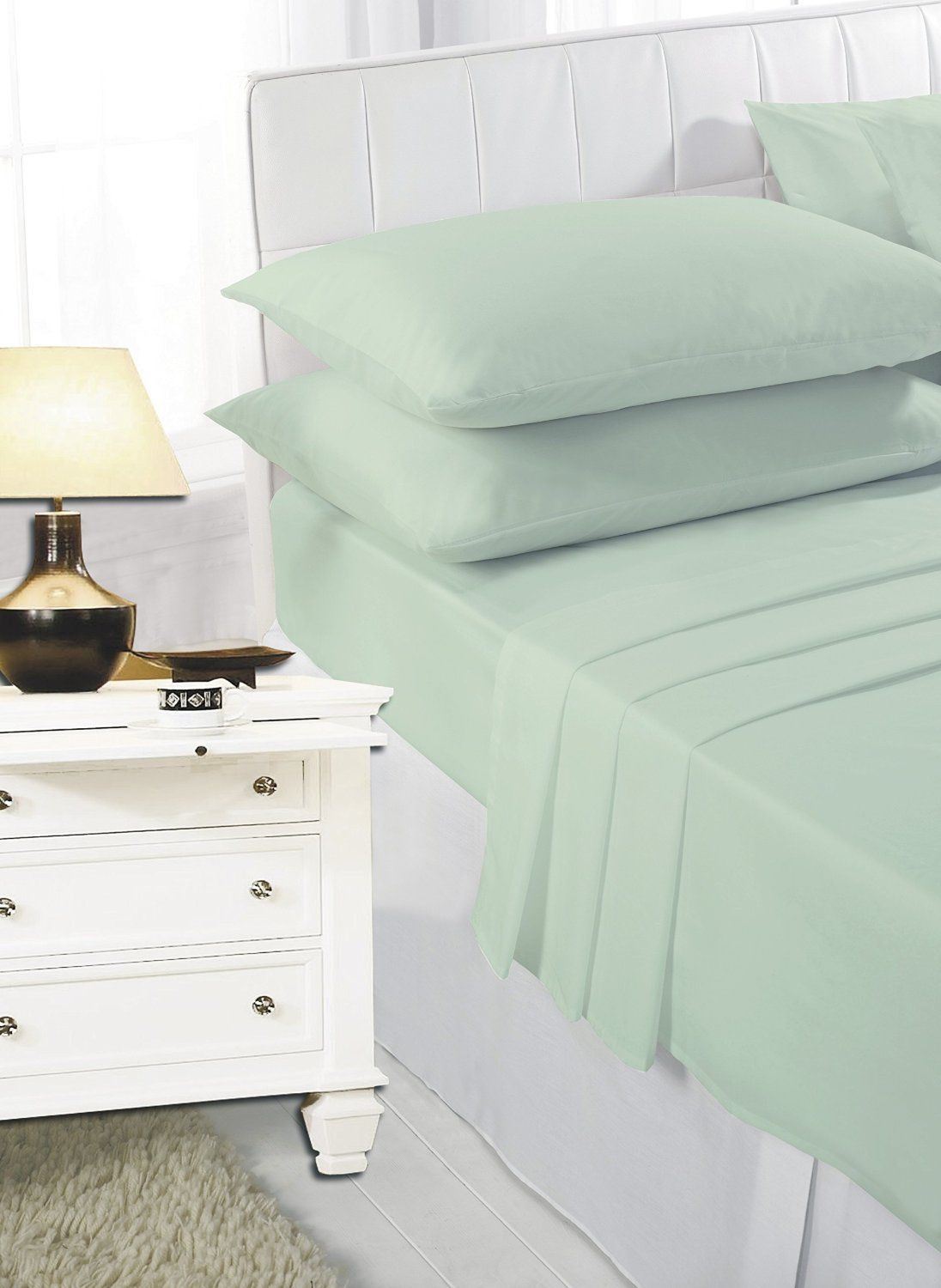 Flat Plain Dyed Polycotton Easy Care Bed Sheet or Pillowcases - TheComfortshop.co.uk